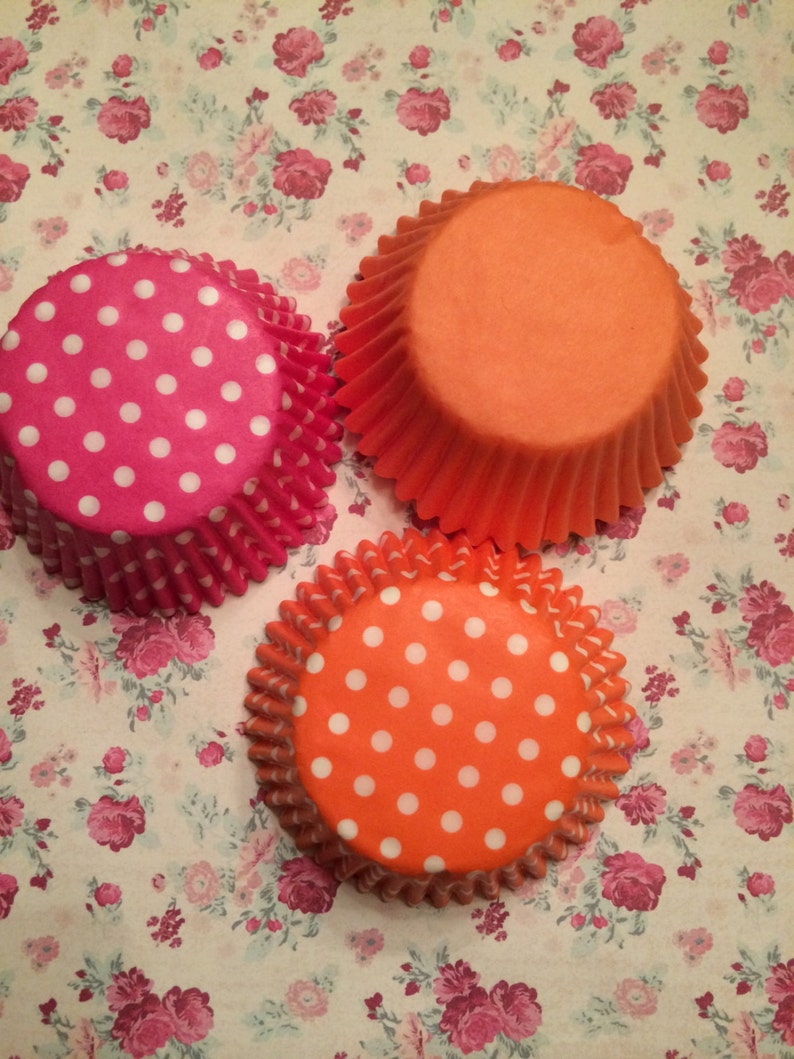 Cupcake Liners in Orange/white Polka Dotshot Pink/white Polka Etsy