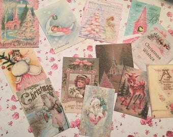 POSTKARTE-Grußkarte-Vintage-Retro-Shabby-Weihnachten-Christmas-5060 
