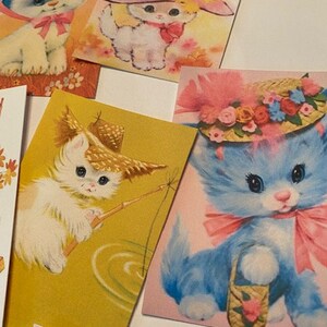 Vintage Style Cat Die Cuts-tags-24 Adorable Kitty Cat Die Cuts/Gift Tags-Cats In Hats & More image 6