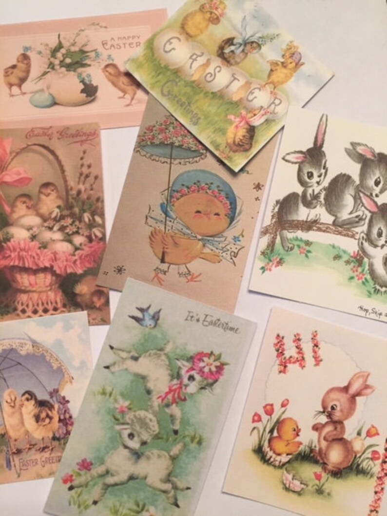 Vintage Eastercards/die Cuts/gift Tags 24 Piece12 Adorable Etsy