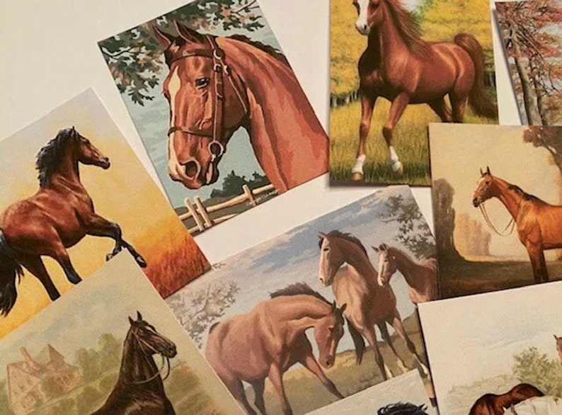 Vintage Style HorseHorses CARDSDIE CUTSGift Tags 24 Piece-12 Styles-Junk Journals-Journal supply-Card Making