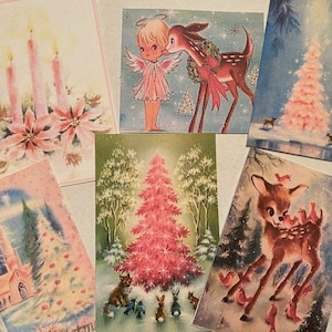 Troqueles navideños - 24 adorables tarjetas navideñas de estilo vintage (6 estilos) - Troqueles/Etiquetas de regalo - Navidad shabby