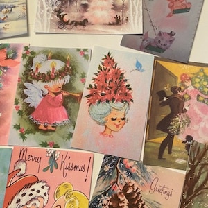 Etichette regalo vintage/fustelle natalizie rosa shabby adorabili, 38 pezzi (CP-38) Nuovo annuncio