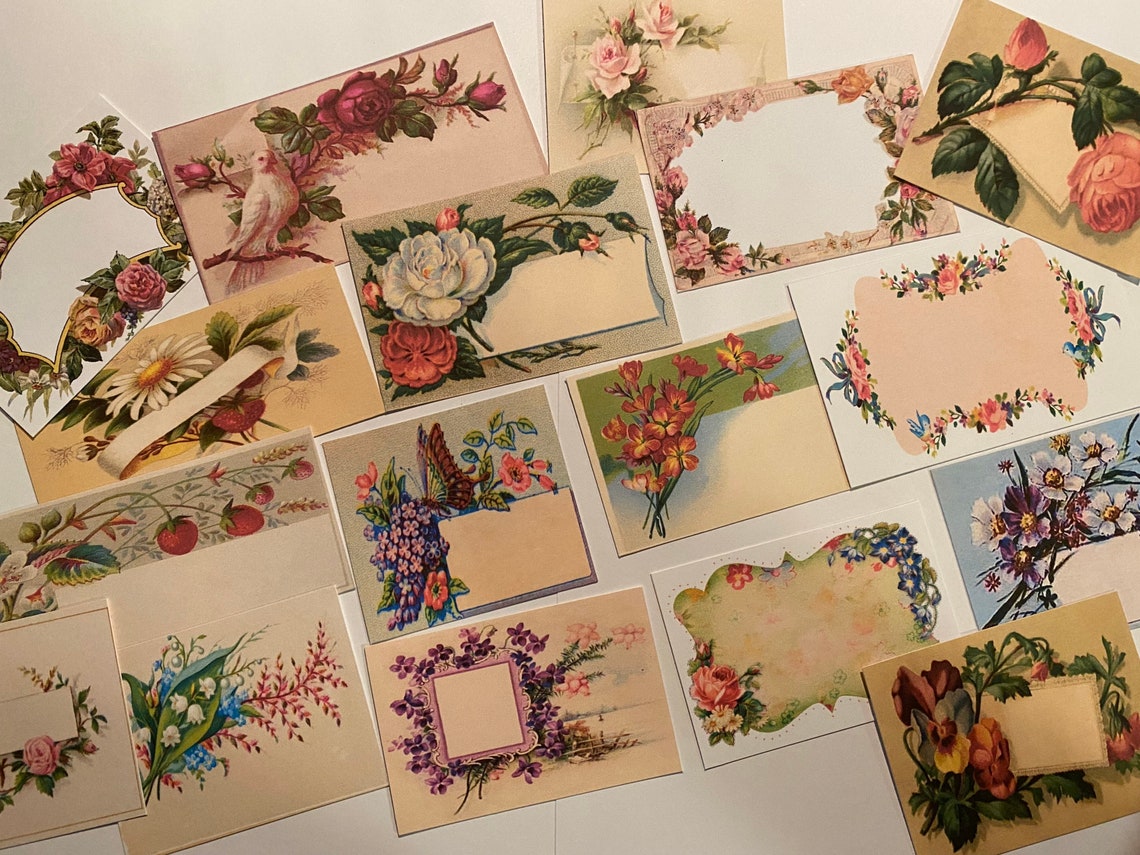 Vintage Style Die Cut/gift Tagvictorian Calling/trading Cards Etsy
