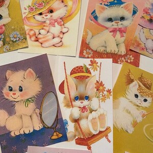 Vintage Style Cat Die Cuts-tags-24 Adorable Kitty Cat Die Cuts/Gift Tags-Cats In Hats & More image 3
