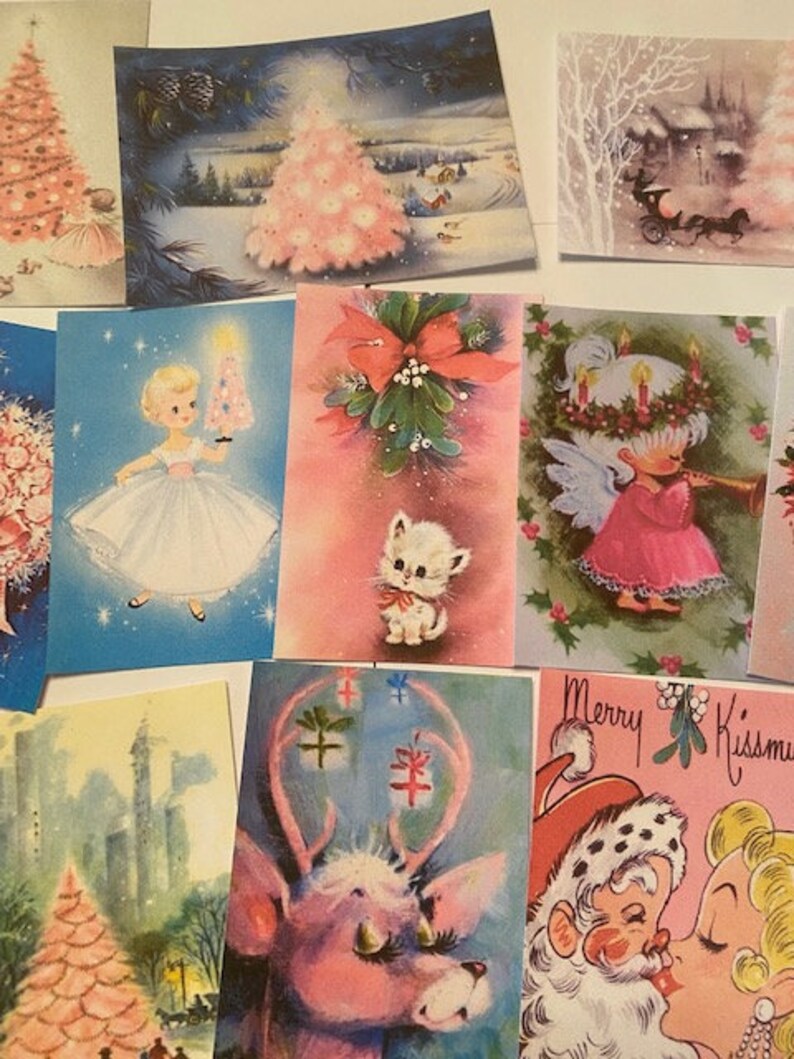 Christmas Pink Shabby Adorable Vintage Die Cuts/gift Tags 38 Etsy