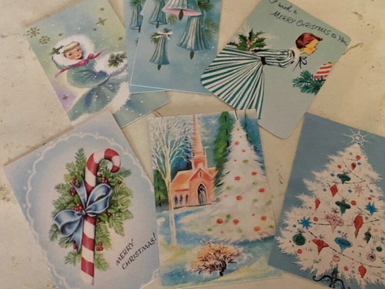 Christmas Die Cuts12 Vintage Style Retro Die Cuts/gift Tags Etsy