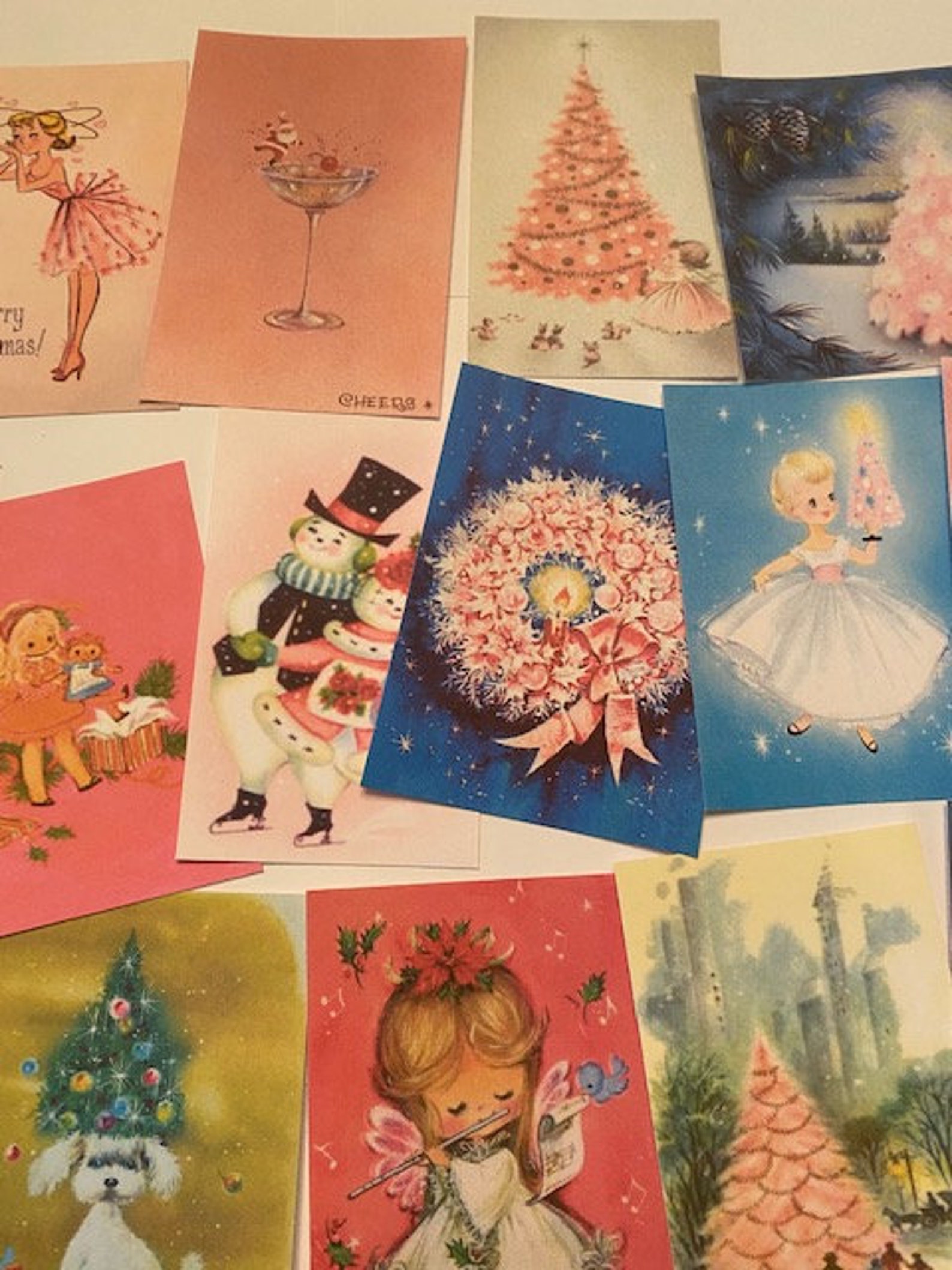 Christmas Pink Shabby Adorable Vintage Die Cuts/gift Tags 38 Etsy