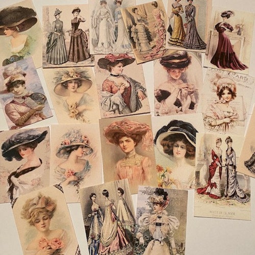 VINTAGE Victorian Girl Greeting Card Die Cuts for Card Making Etsy