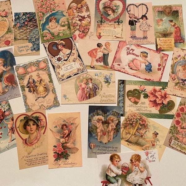 Valentine Die cuts/Gift Tags Vintage Style Die Cuts/Gift Tags 22 Cute Images-Cardmaking-twine buntings & more....