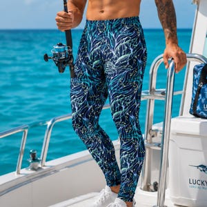 Leggings de medusas para hombre, pantalones de compresión costeros, mallas para hombre inspiradas en el océano, capa base deportiva, leggings de entrenamiento para hombre, leggings de pesca.