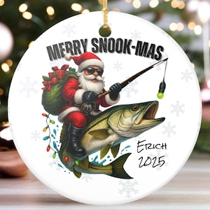 Personalized Snook Fish Christmas Ornament 2025: Funny Fisherman Gift