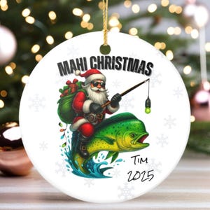 Personalized Mahi Christmas Ornament 2025: Funny Fisherman Gift