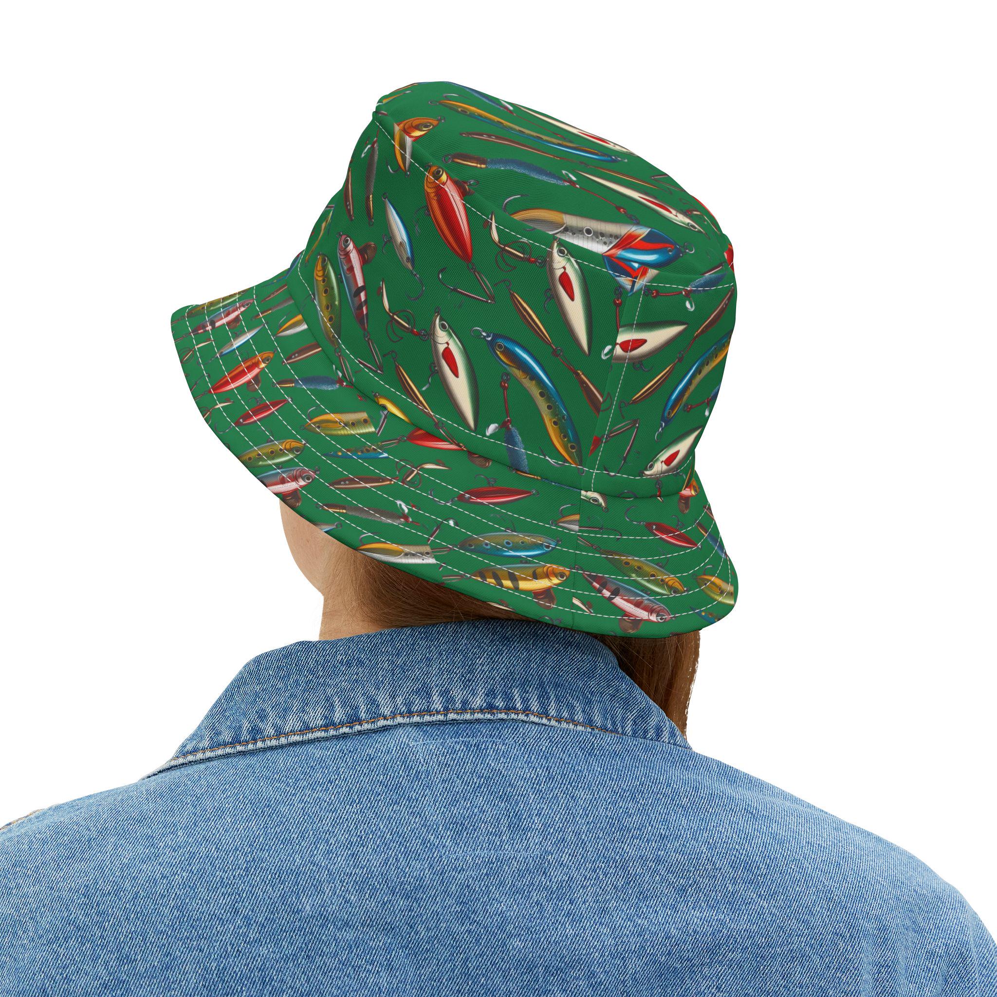 *週末値下げ中　genre original Fisherman Hut ハット Vintage Fishing Lure Bucket Hat, Fisher Gift Camping Vacation