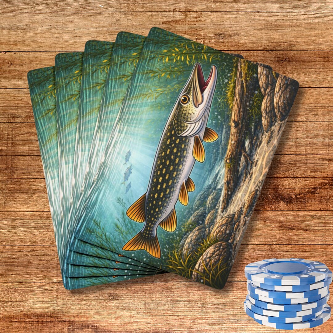 Northern Pike Playing Cards, Freshwater Fishing Deck, Angler Gift