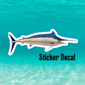Realistischer Segelfisch-Aufkleber, wasserfester, UV-beständiger Angelfisch-Aufkleber, Billfish-Vinyl-Aufkleber für Boote, Kühler, Autos, Hochseeangeln