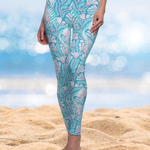 Mermaid Leggings for Women, Y2K VSCO Aesthetic, Beachy Girl Pants, Yoga Leggings, Boating, Running, Fishing Aesthetic, Mermaid Gift