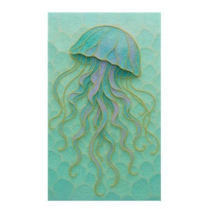 Tapis d'extérieur méduses, tapis de terrasse côtier en verre de mer, décoration de plage nautique, tapis de jardin, cadeau thème océan, bord de piscine ou de terrasse, verre de mer