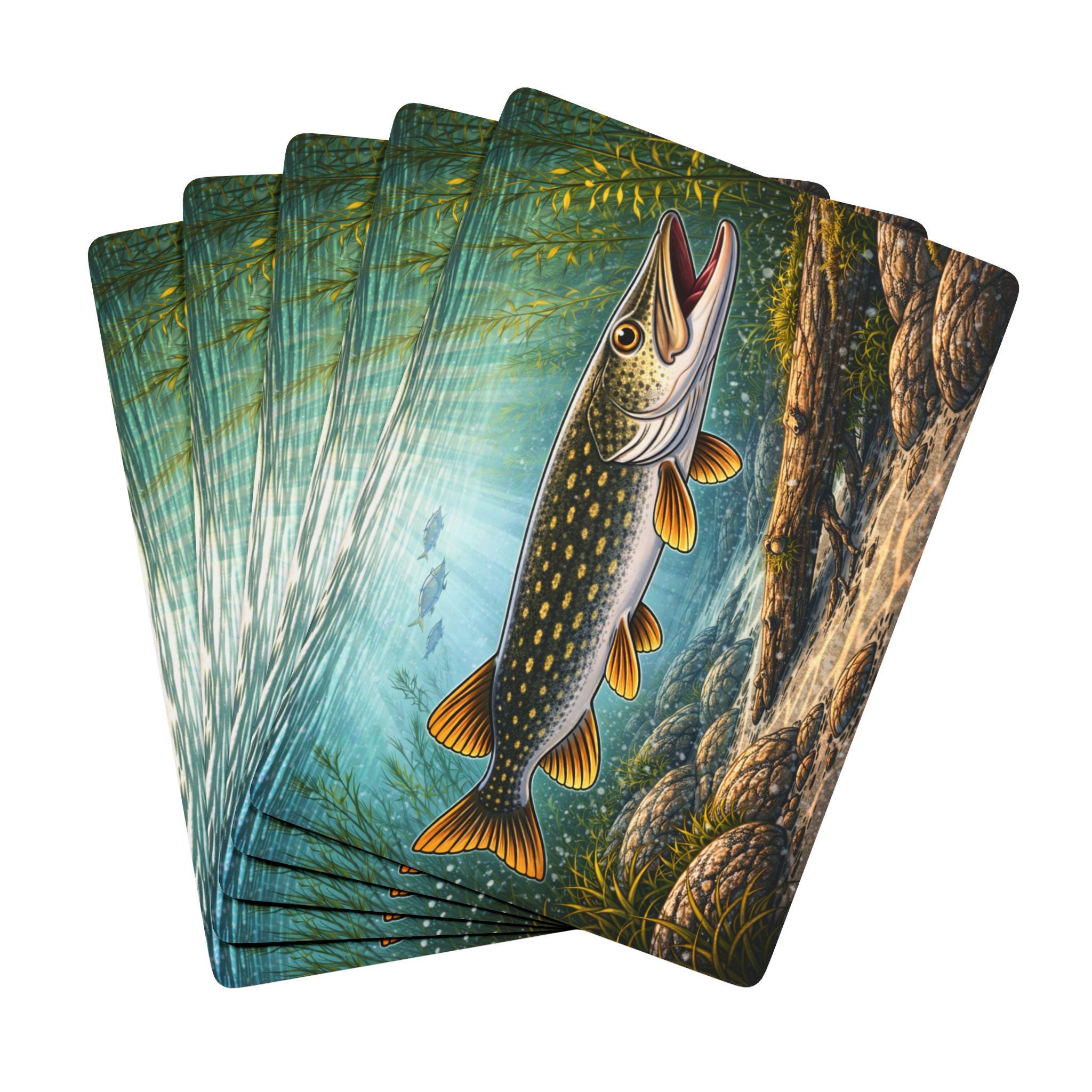 Northern Pike Playing Cards, Freshwater Fishing Deck, Angler Gift