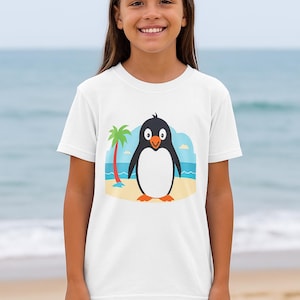 Penguin Youth T-Shirt – Soft & Comfy Short Sleeve Tee for Kids – Cute Animal Design – Perfect Gift for Penguin Lovers and Young Explorers!