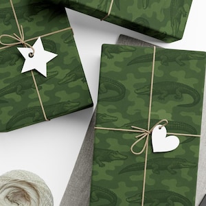 Alligator Camouflage Gift Wrap Paper, Camo Wrapping, Perfect for Birthdays, Holidays, and Special Occasions, Alligator fishing paper