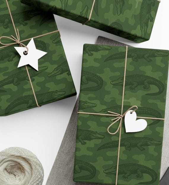 Alligator Camouflage Gift Wrap Paper, Camo Wrapping, Perfect for - Main Image