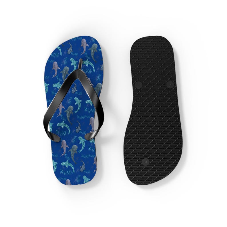 Tongs requin baleine tacheté, sandales d'été pour femmes, chaussures de plage, sandales de vacances, chaussures de piscine, cadeau de voyage, ensembles assortis, cadeau pour amoureux des baleines image 3