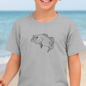 Fishing Shirt, Kids T-Shirt, Boys Outdoor Tee, Youth Gift, Toddler Fishing Outfit, Bass Fish Tee, Summer Clothes, Lake life shirt