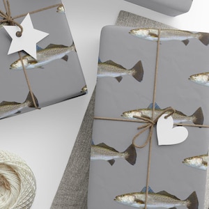 Trout Fishing Wrapping Paper, Fish Gift Wrap for Anglers, Outdoorsman Gift Wrap, Fly Fishing Paper, Fisherman Birthday Wrap, Fishing gift