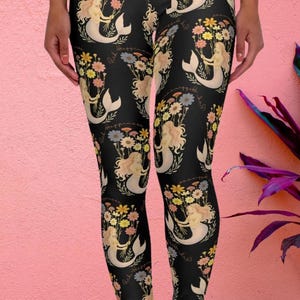 Mermaid High Waisted Yoga Leggings, Yoga Workout Pants, Mermaidcore Activewear, Beach Gym Pants, Vacation leggings, running leggings, vsco