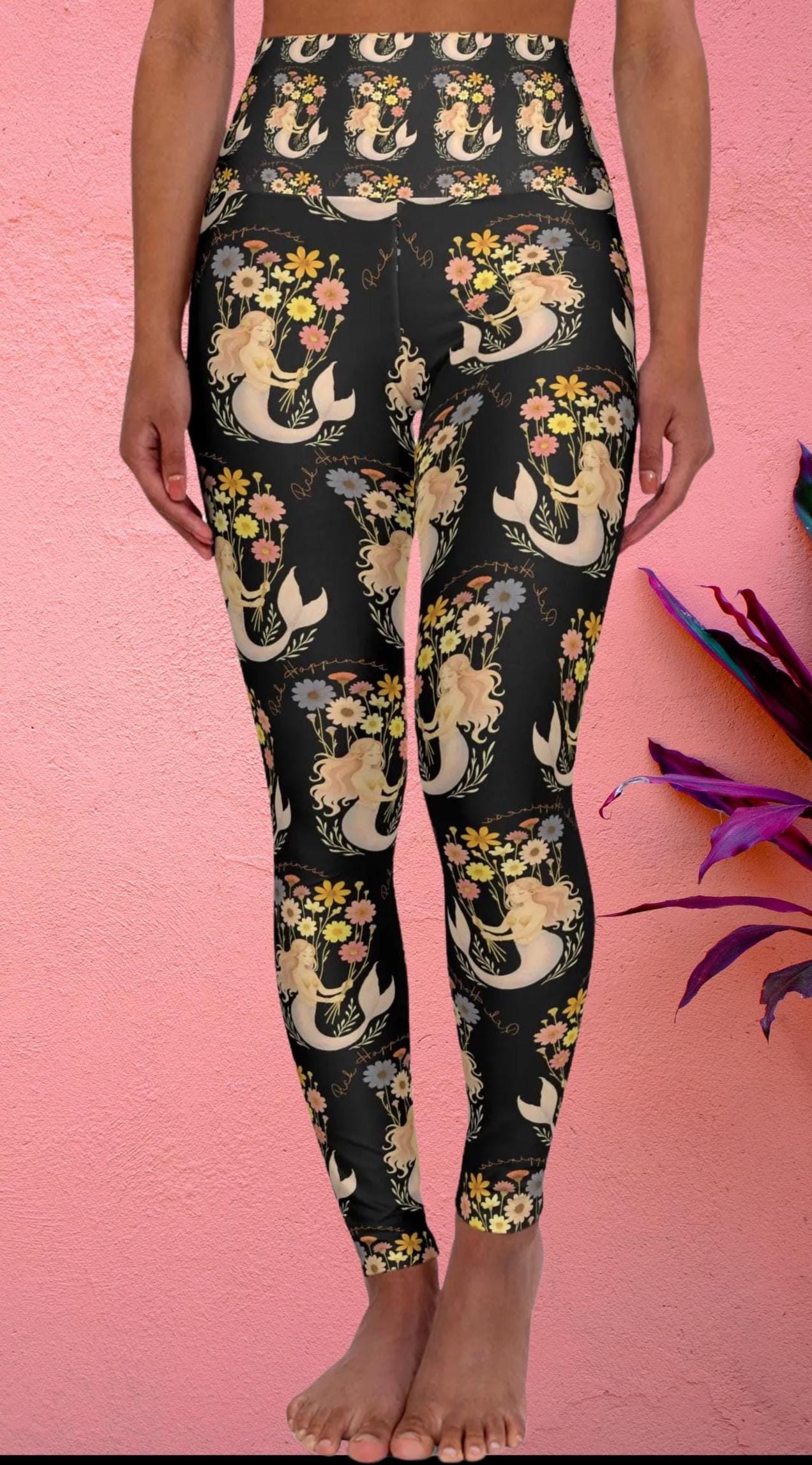 Mermaid High Waisted Yoga Leggings, Yoga Workout Pants, Mermaidcore Activewear, Beach Gym Pants, Vacation leggings, running leggings, vsco