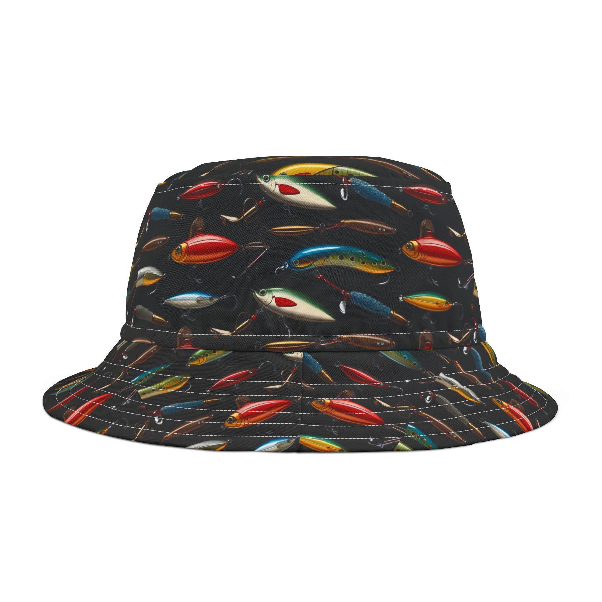 BAIT Fishing Bucket Cap Vintage Fishing Lure Bucket Hat, Fisher Gift Camping  main image 4