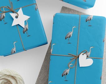 Papel de regalo con garzas, papel de regalo con motivos de aves, papel de regalo inspirado en la naturaleza, papel elegante con motivos de fauna silvestre, papel de regalo costero, papel de regalo navideño, para amantes de las aves.