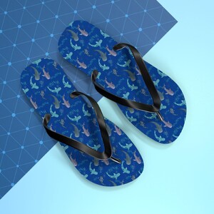 Tongs requin baleine tacheté, sandales d'été pour femmes, chaussures de plage, sandales de vacances, chaussures de piscine, cadeau de voyage, ensembles assortis, cadeau pour amoureux des baleines image 6