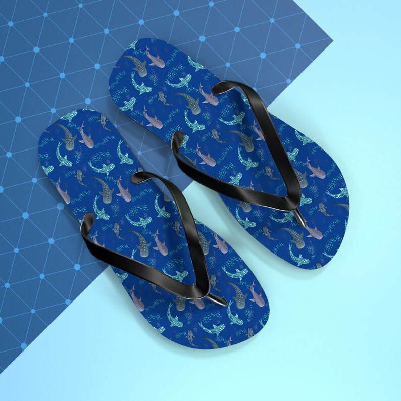Tongs requin baleine tacheté, sandales d'été pour femmes, chaussures de plage, sandales de vacances, chaussures de piscine, cadeau de voyage, ensembles assortis, cadeau pour amoureux des baleines image 6