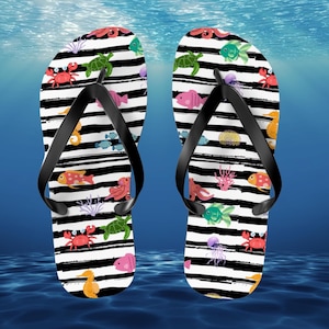 matching Flip Flops, Fun Beach Sandals for Summer, Beach Trip, Vacation Accessories, Cute Summer sandals, honeymoon flip flops, beach shoes