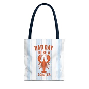 Sac cabas de plage homard, sac cabas côtier, cabas homard drôle, sac de plage nautique, cabas d'été de la Nouvelle-Angleterre, sac grand-mère côtier image 6