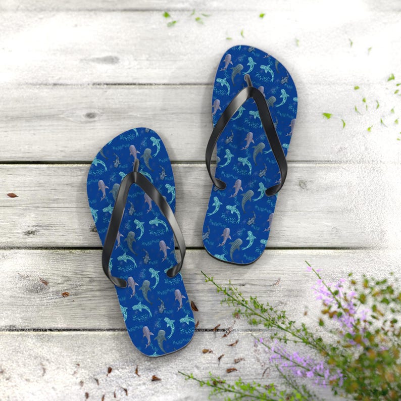 Tongs requin baleine tacheté, sandales d'été pour femmes, chaussures de plage, sandales de vacances, chaussures de piscine, cadeau de voyage, ensembles assortis, cadeau pour amoureux des baleines image 5