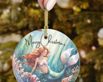 海の底を飾るパーソナライズされたマーメイドオーナメント - 沿岸