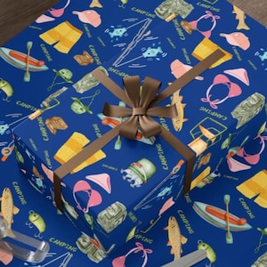 Camping Adventure Gift Wrap Papers, Outdoor Lovers, Birthday, Fathers Day, Camping trip, Camping wrapping paper, Camp life, Adventure gift