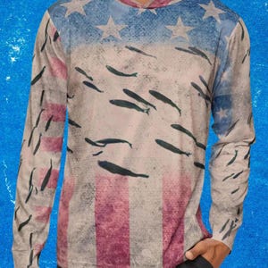 American Flag Fishing Hoodie: Patriotic Fisherman Gift