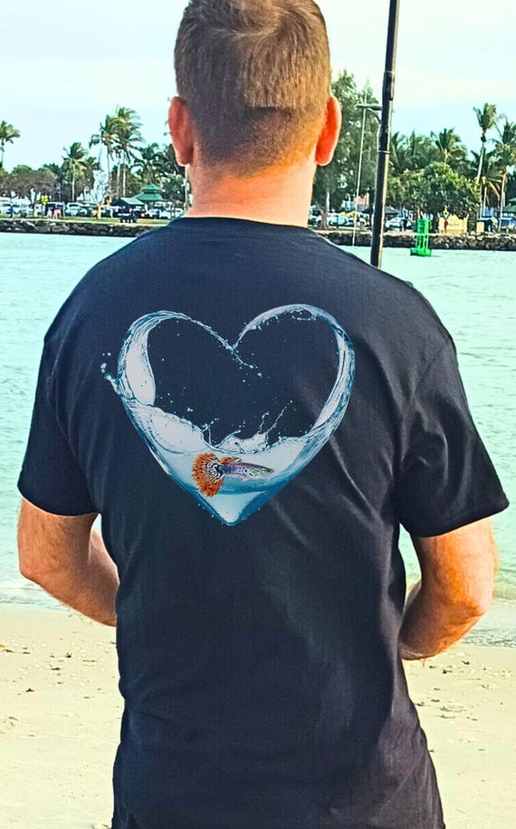 Ocean Heart Aquarium Fish T-shirt, Marine Life Tee, Fish Lover