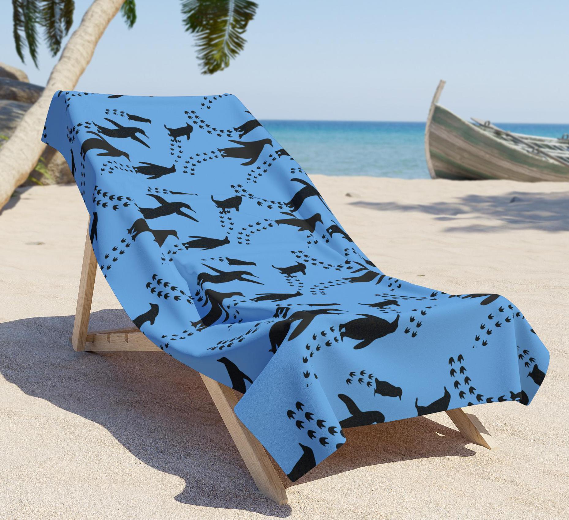 Penguin Beach Towel, Soft Microfiber Towel With Beachy Vibes