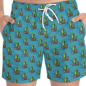Funny augurk vissen zwembroek, I'm a Big Dill zwemshort, cadeau voor vissers en augurkliefhebbers, badmode strandvakantie, augurk fijnproevers