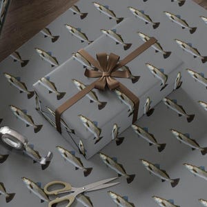 Trout Fishing Wrapping Paper | Fish Gift Wrap for Anglers | Outdoorsman Gift Wrap | Fly Fishing Paper | Fisherman Birthday Wrap