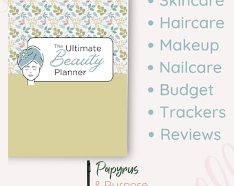 Complete Beauty Routine Planner/Tracker | Skincare, Hair & Makeup Organizer | Digital PDF Download | Self-Care Planning Workbook