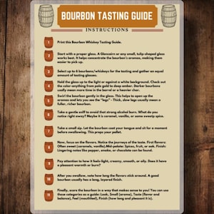 Bourbon-proefnotities afdrukbaar | Whisky-proeverijgids | Digitale download-pdf voor liefhebbers van bourbon