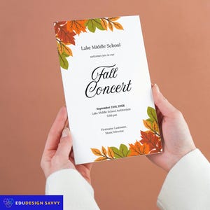 Autumn Concert Program Booklet | Editable Canva™ Template | Fully Cusomizable