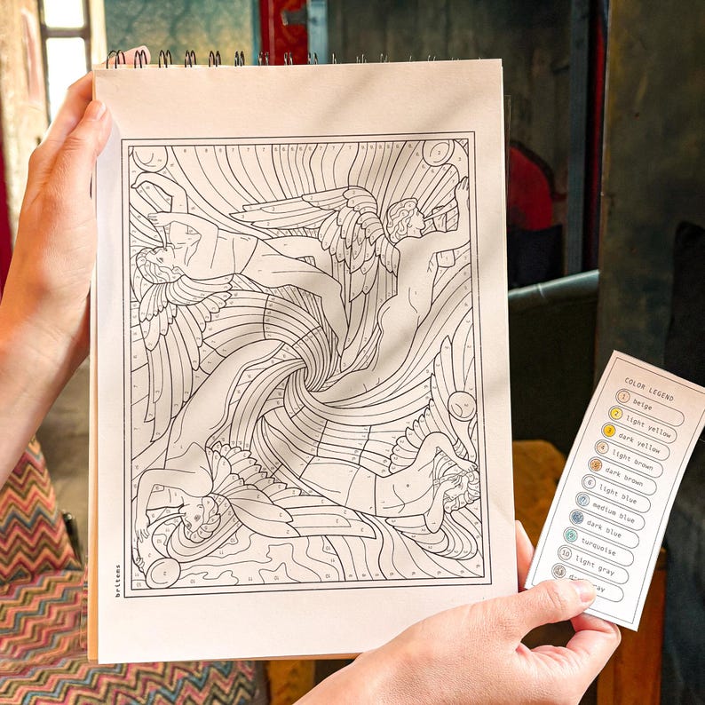 Color by Number, Angels Coloring, Bible Coloring Page, Modern Catholic ...