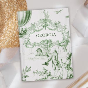 Personalized Blue Toile Journal Custom Diary, Coquette CottageCore Gift, Romantic Gift For Her, Bridesmaid Proposal, Wedding Bridal Gift
